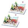 2pcs Christmas Cabin 3DStereoscopic Puzzle Handmades DIY Model Assembly Hands And Brainstorming Puzzle Toy Assembly Toy Playsets