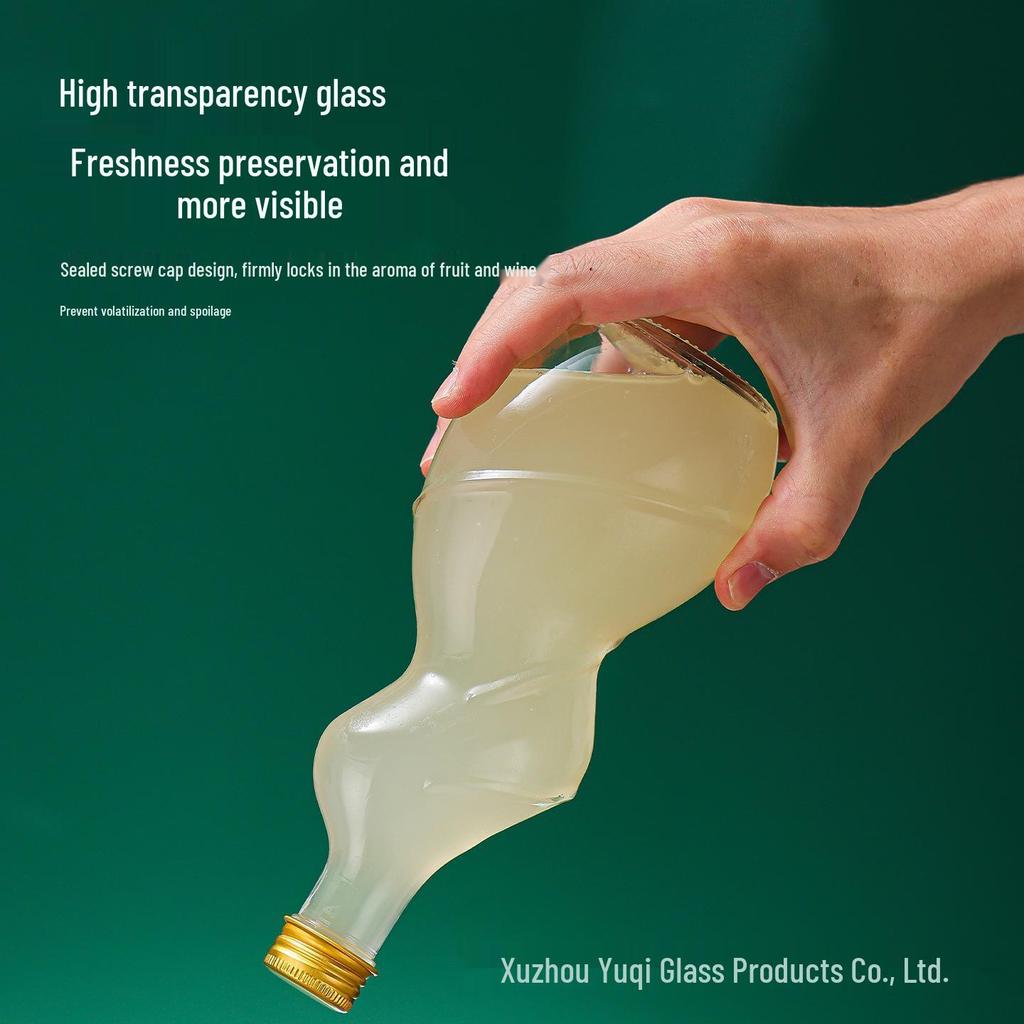 Creative Women's Flower & Fruit Beverage Bottles - New Style Sealed Glass Bottles for Home Brewing & Green Plum Wine