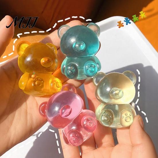 TPR Stressball 1/4 Stück Mini Klarer Bär Kneten Linderung Sitzend Sensorisch Fidget Angstlösend Zuckerball Konzentrationshilfe Dekompression Tier Quetschen