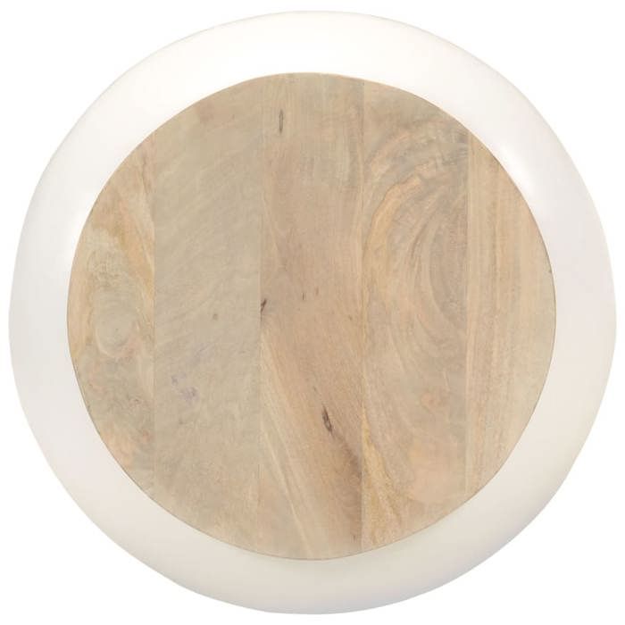 VidaXL Coffee Table, Round Side Table with Base, End Table, Living Room Furniture, White Wood 352052
