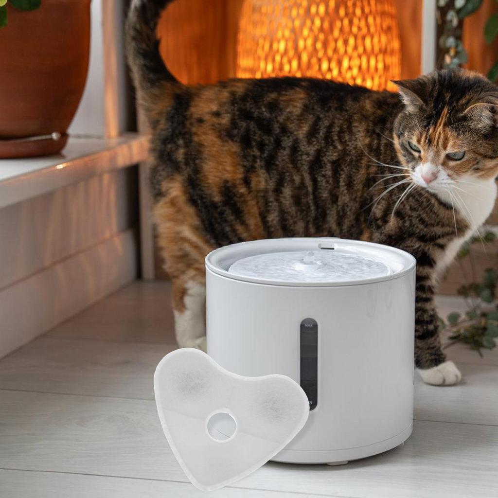 4Pcs Cat Water Fountain Filters Unique Heart Shape Activated Carbon Coconut Shell Effective Filtration Replacement for Pet