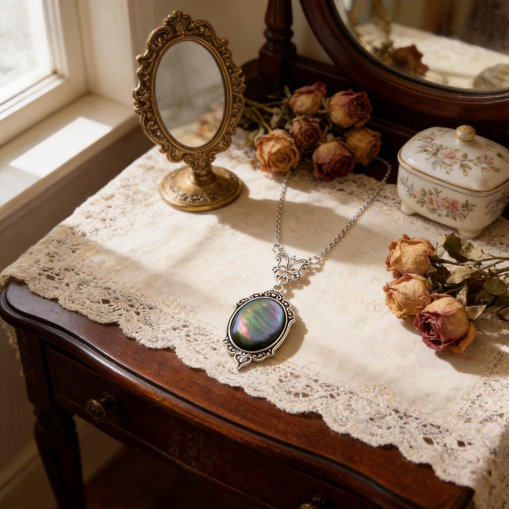 Victoria Vintage Resin Necklace With Gold Plating For Women Fashion Accessory