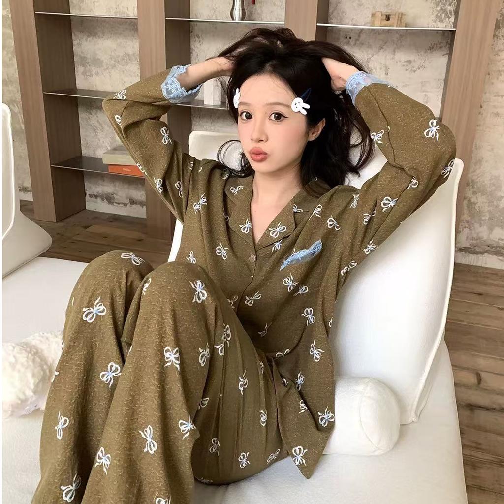 Herfst Dames Pyjama Set Lange Mouw Broek Tweedelig Pyjama sets Mode Satijn Dames Casual Jeugd Meisjes Huiskleding Pijamas