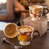 Vintage Artistic Ceramic Cup with High Aesthetic Value for Home Use Drinking Water Mug for Girls  Cute  Mugs Coffee Cups Mugs