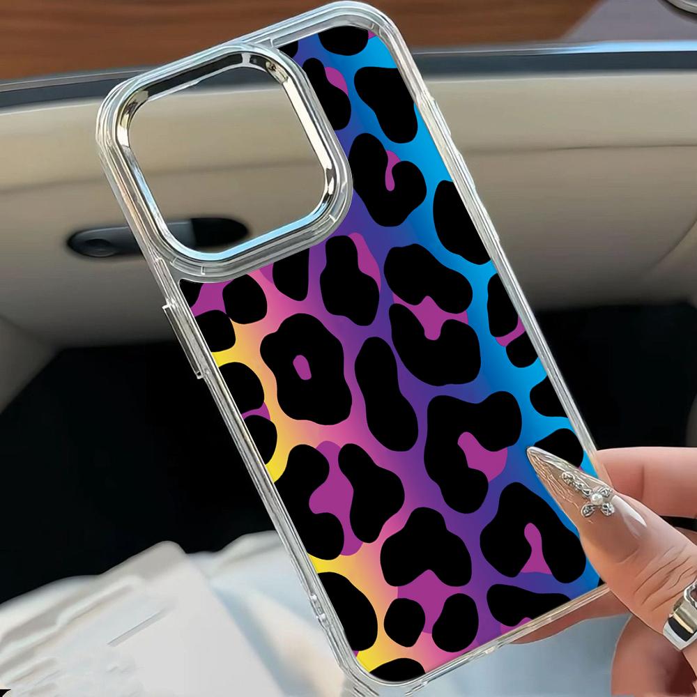 Colorful Gradient Leopard Print Phone Case For Iphone 17 17E 16E 11 Plus 13 Pro Max 16 12 14 15 Ultra Durable Protective Coque