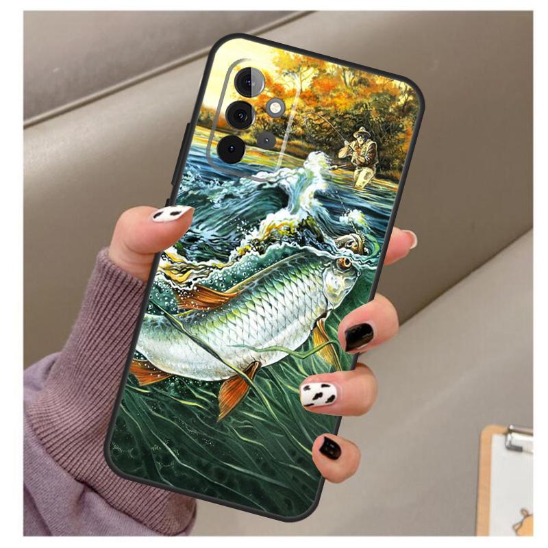 Fish Fishing Case For Samsung Galaxy A34 A54 A14 A06 A16 A26 A36 A56 A12 A32 A52 A13 A33 A53 A15 A35 A55