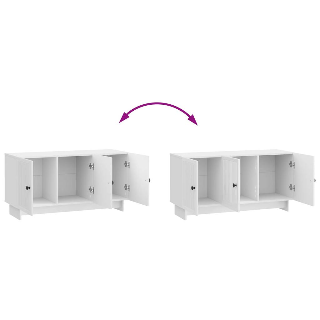 TV Cabinet High Gloss White 99 x 34.5 x 50 cm Particleboard