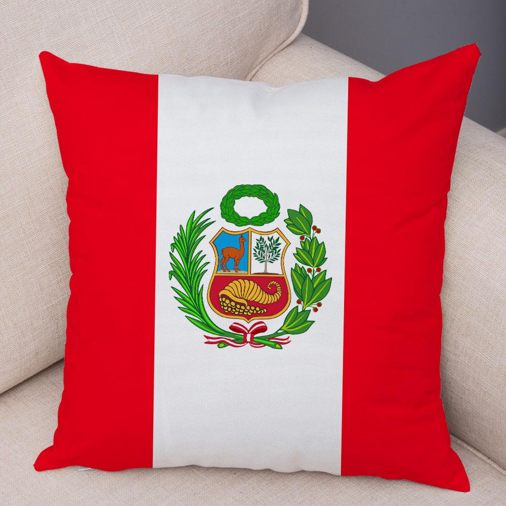 Style National Flag Cushion Cover for Sofa Home Car Decor Geometric Print Pillowcase Super Soft Plush Pillow Case Xcm