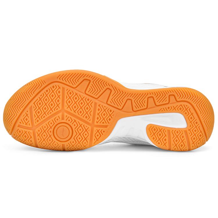 Li Ning Light Feather Abrasion Resistant Breathable Low Top Badminton Shoes Unisex White Gold AYTT023-1