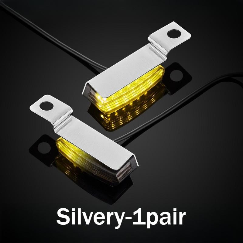 2Pcs Mini Motorcycle Turn Signal Lights Moto Handlebar Horn LED Flowing Mini Turn Signal Indicator Light For Cafe Race