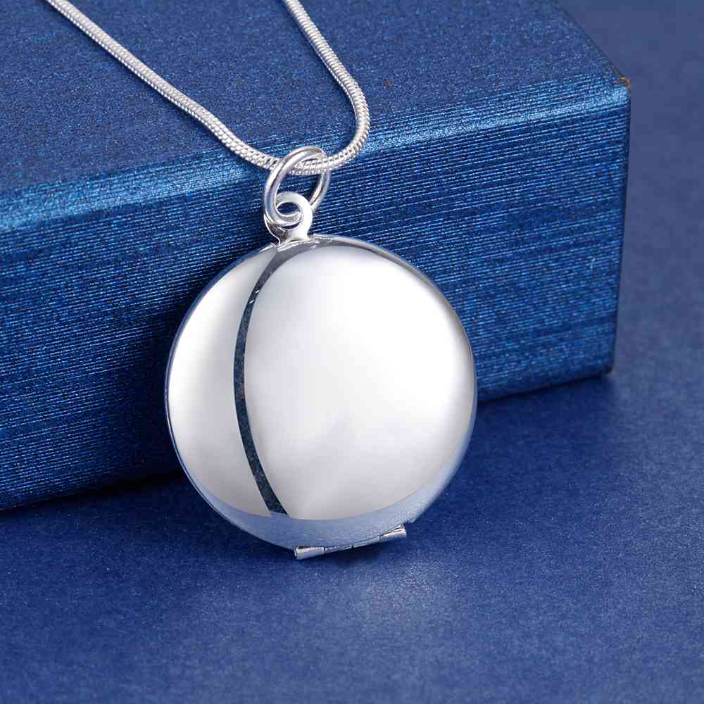 

wholesale 925 Sterling Silver Necklace Pendant Circle Photo frame High Quality For Women Luxury Wedding Engagement Jewelry