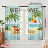 2pcs 2D flat printing Drapes Welcome Tropical Beach Paradise Scene Fabric Without Electricity Party Decorations for Photo Booths