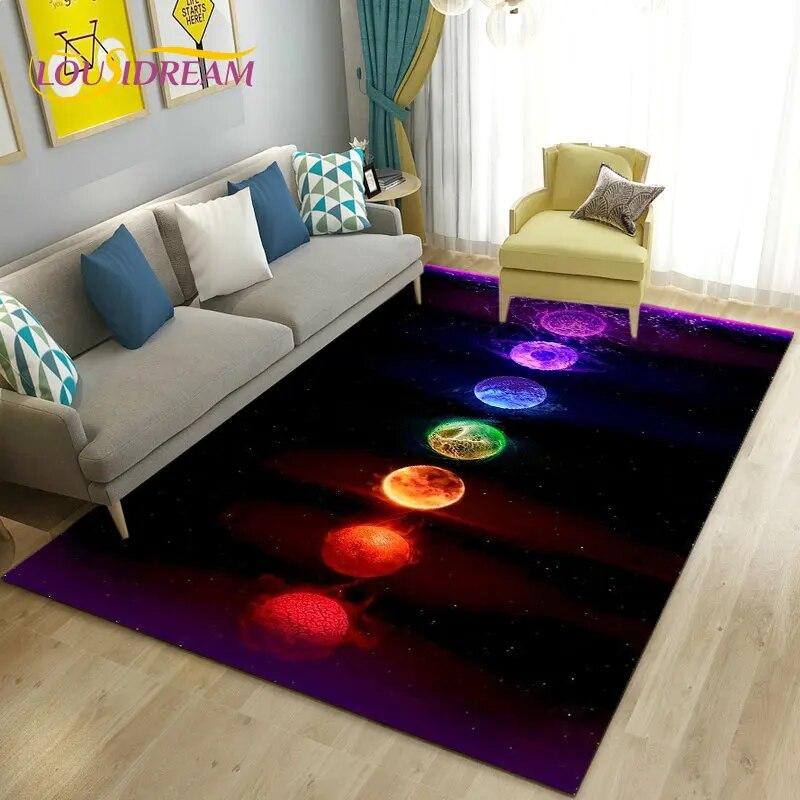 Rainbow 7 Chakra Mandala Bohemia Area Rug,Carpet Rug for Living Room Bedroom Sofa Doormat Decoration,Yoga Non-slip Floor Mat