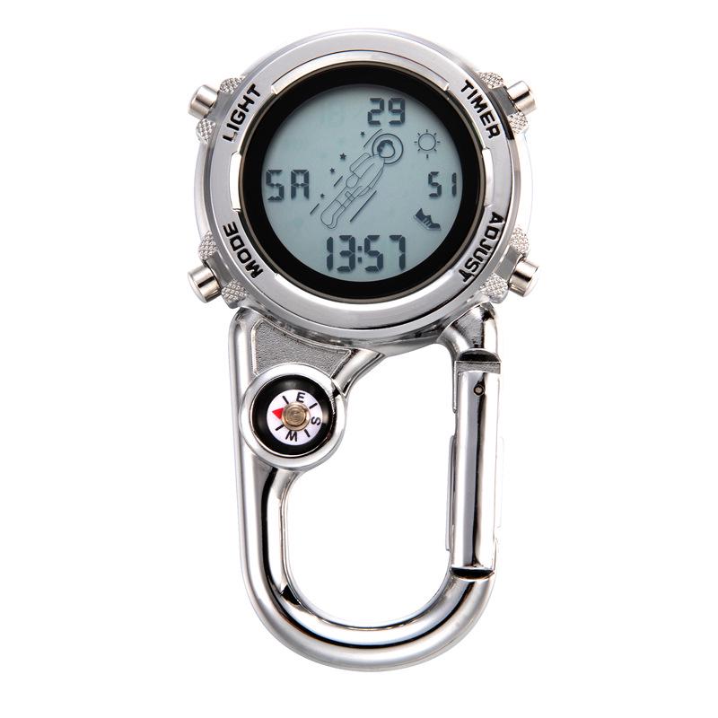 Multi-Function Outdoor Mountaineering Buckle Watch with Luminous Display and Alarm Clock