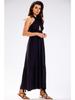 Black Viscose Maxi Dress with Open Back Size S