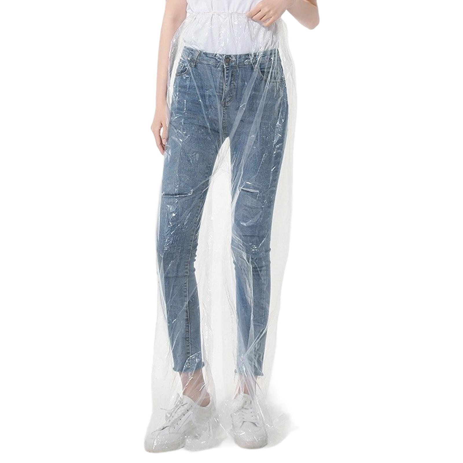 

Водонепроницаемые брюки от дождя полной длины с эластичным поясом и складной конструкцией для активного отдыха, езды на велосипеде, кемпинга белый