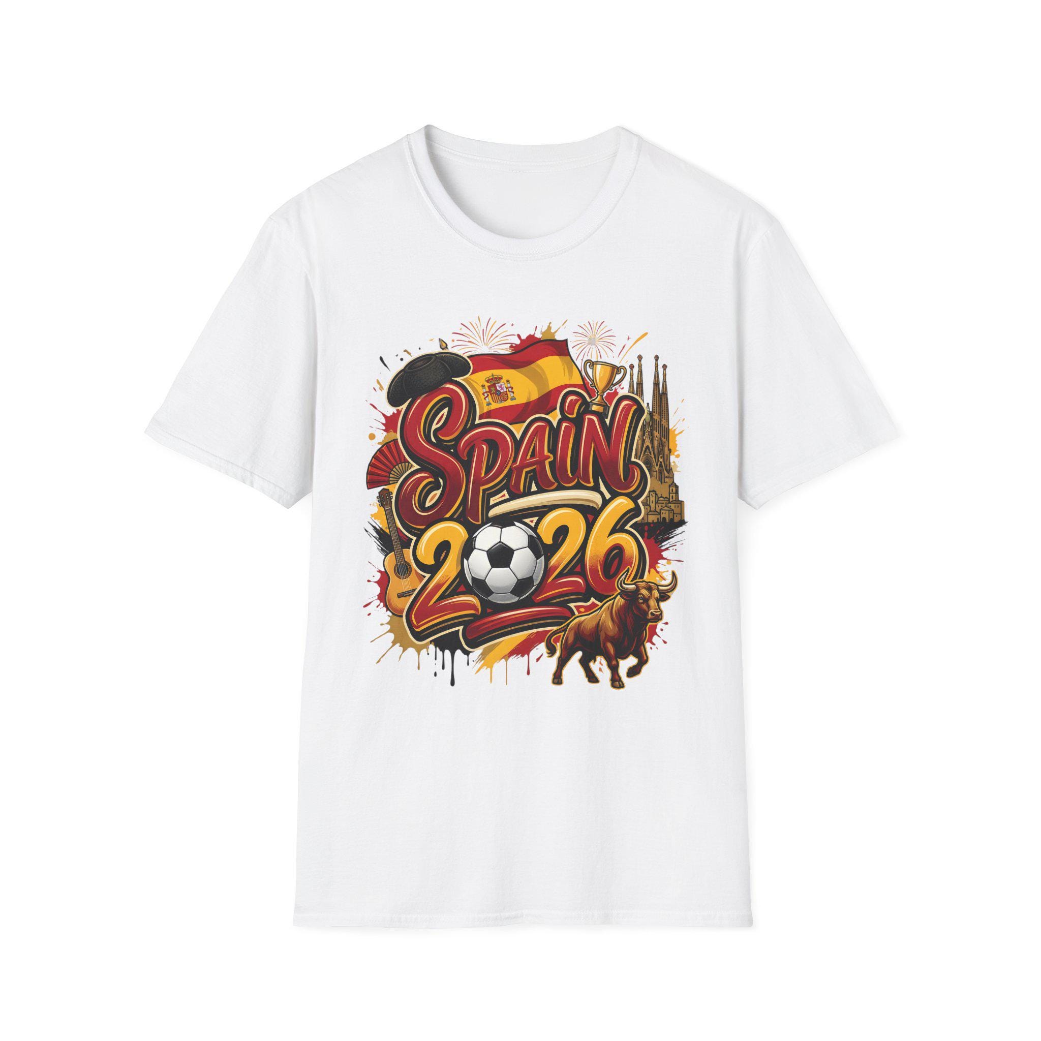 Spain Football Team 2026 Football Pattern Tshirt Spanish Flag Bulls Football Graphic Tshirt Unisexs Cotton Y2K Kids Tshirt S