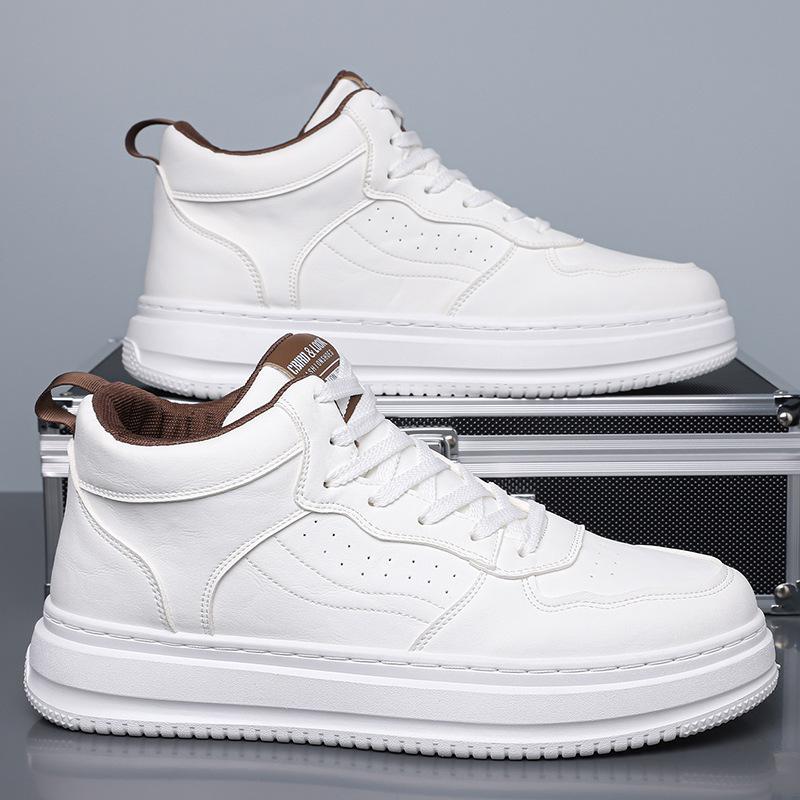 

Мужские кожаные кроссовки с высоким верхом - Модные, прочные, увеличивающие рост повседневные кроссовки для осени и зимы. 44