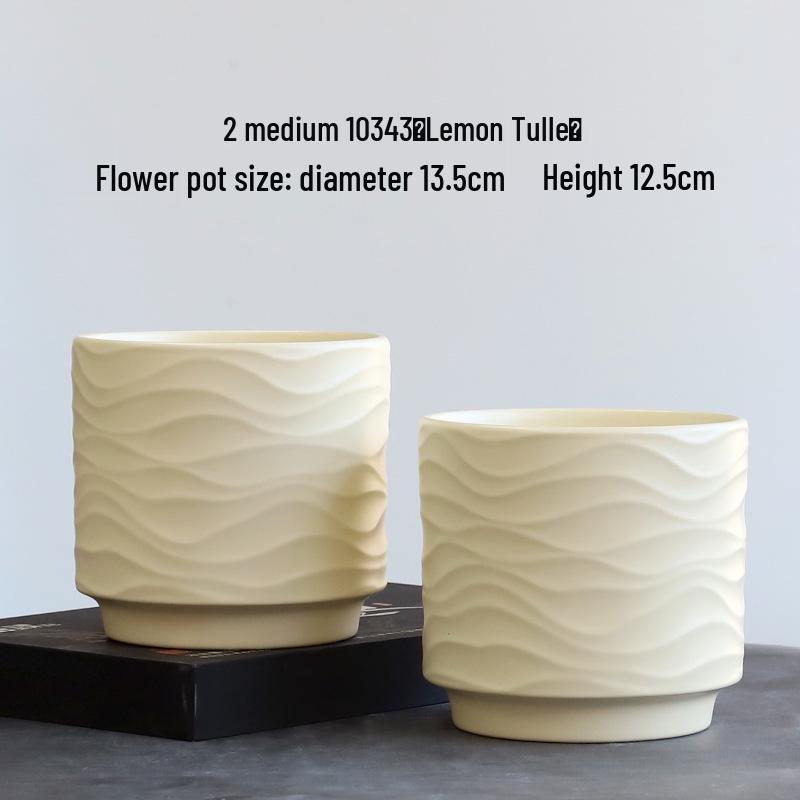 Nordic Minimalist Ceramic Flower Pot with Tray for Phalaenopsis, Orchid, and Succulent Plants