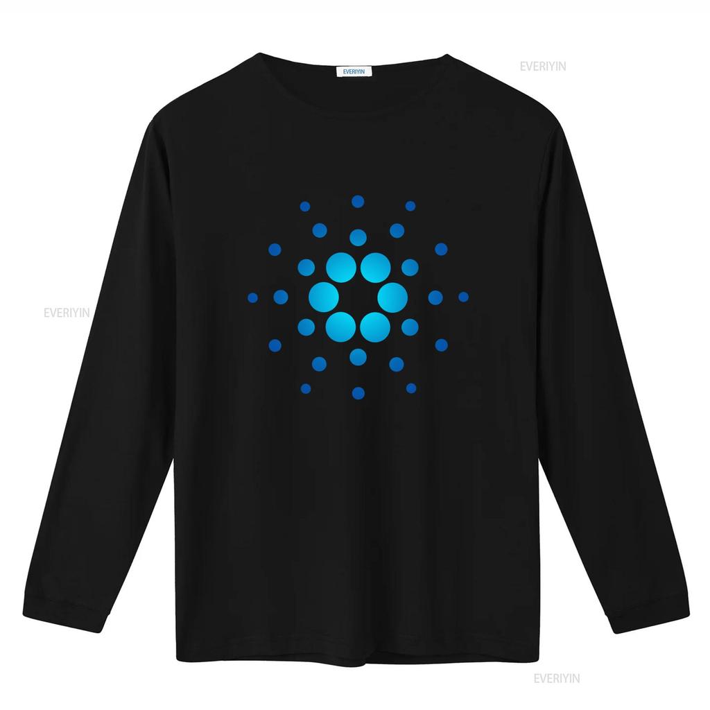 Cardano Crypto Ada Coin Blockchain Cryptocurrency T Shirt with Blue Dot Pattern Design vintage Washed Breathable Unisex