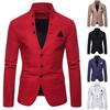 Costume Smoking Blazer Homme Manches Longues Col Montant 3 Boutons Poche Veste Manteau Slim