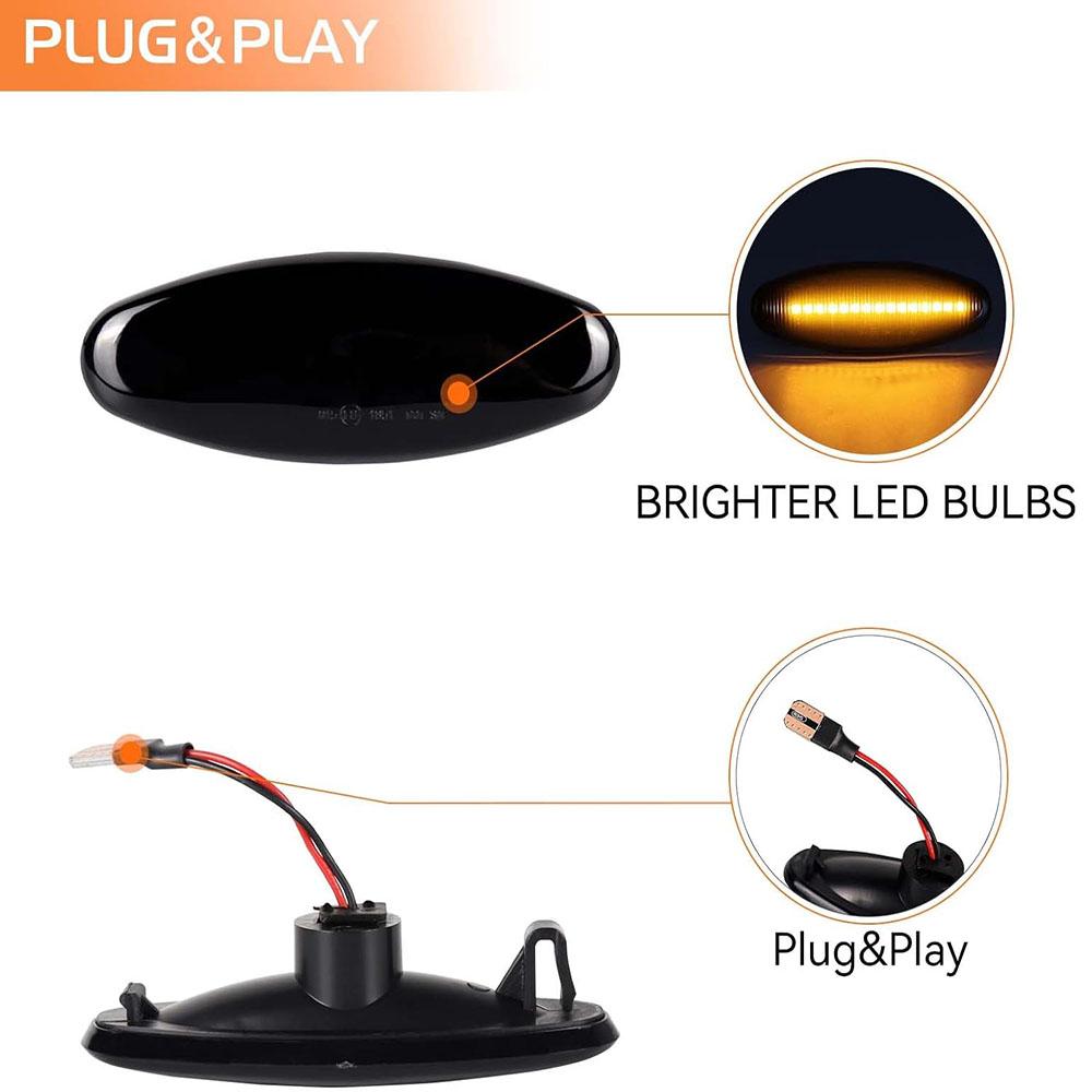 1Pair LED Dynamic Side Marker Light Indicator For Jaguar XK8 S-Type XJ X350