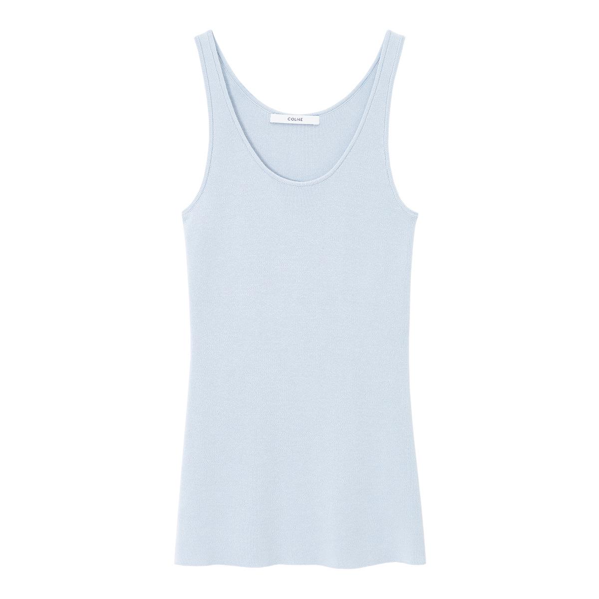 COLNE Spring Minimalist Slim-Fit Tencel Cotton Wool Vest C6084 Medium светло-синий