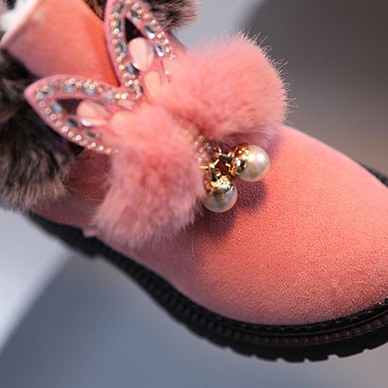 Winter Girls Boots Princess Snow Boot Sport Shoes Girl Children Warm Boots Fashion Soft Kids Sneakers