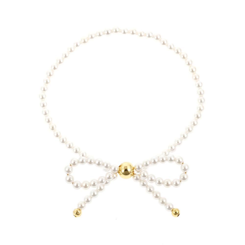 Literary Gentle Style Bow Knot Retro Color Block Rice Bead Layered Bracelet