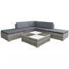 42745 vidaXL Garden Lounge Set 6 Pcs with Cushions Wicker Resin Grey