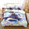 Game Genshin Impact Kamisato Ayaka Bedding Set Single Twin Full Queen King Size Bed Set Aldult Kid Bedroom Duvetcover Sets