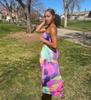 Women's Plus Size Tie-Dye Off-Shoulder Bandeau Dress - Spring/Summer 2025 Fashion