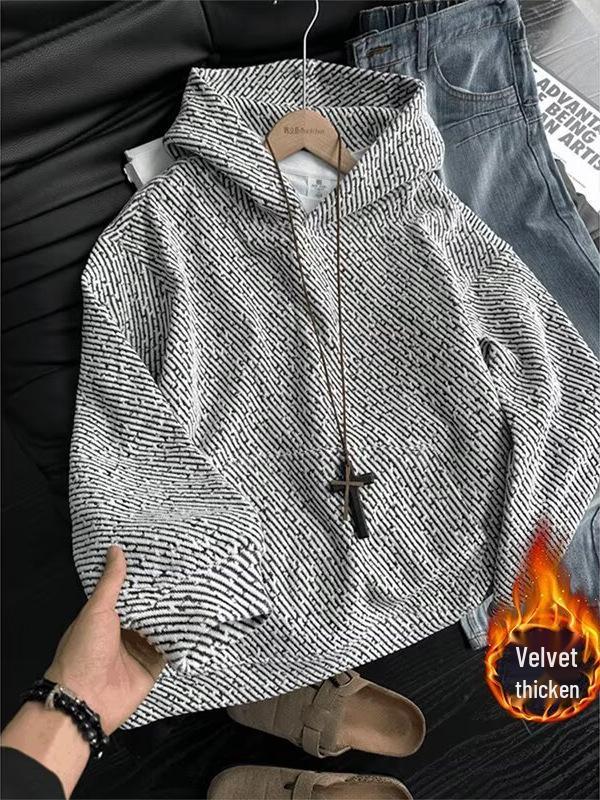 Unisex Solid Color Knitted Hooded Sweatshirt - Trendy, Fashionable, Versatile Casual Top