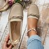 Large Size New Solid Color Bow Braided Flower Decoration for Women's Flat Loafers