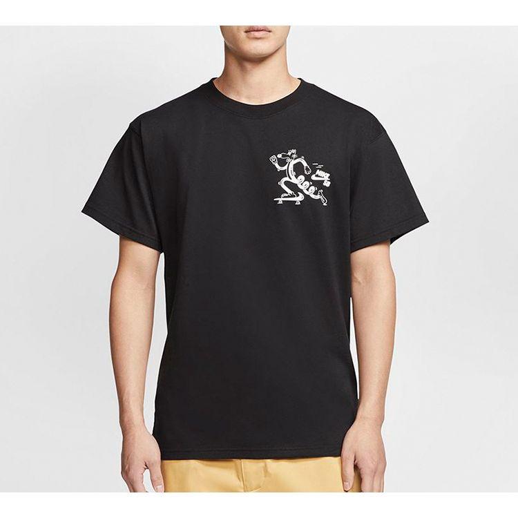 Nike SB Skateboard Short Sleeve T-Shirt With Fun Pattern Men Tops Black CW5407-010