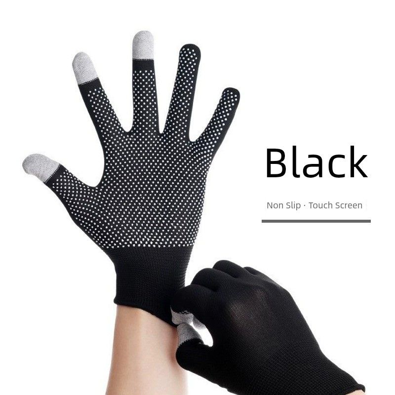 

Ледяной шелк износостойкие уличные походные спортивные дышащие перчатки Black touch screen Non Slip 5 pairs All yards