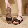 Fashion Women's Sandals 2025 Summer Woven Comfortable Anti Slip Outdoor Beach Shoes Female Open-toe Flat Sandals Outdoor Leisure Shoes