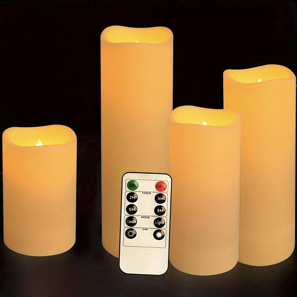 

12 шт. 4 шт. Светодиодные беспламенные свечи с мерцающим светом и пультом дистанционного управления для фестиваля, свадьбы, домашней вечеринки, декоративного освещения, Рождества