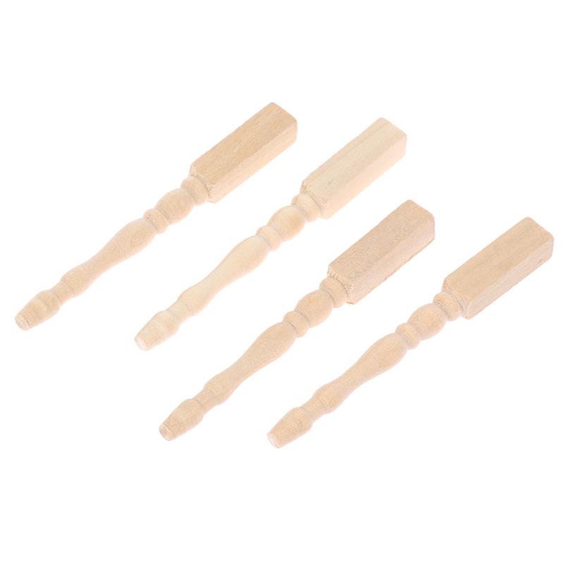 4Pcs/Set 1:12 Dollhouse Miniature Diy Wooden Table Leg Furniture Accessories