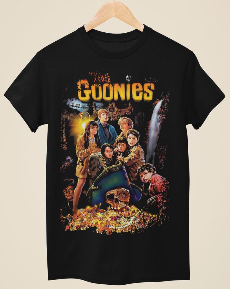 The Goonies - Movie Poster Inspired Unisex Black T-Shirt Unisex T-Shirt S
