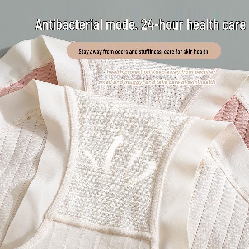 Dámské čistě bavlněné šortky s vysokým pasem pro kontrolu bříška a zvednutí boků, antibakteriální - 2025 Nude styl
