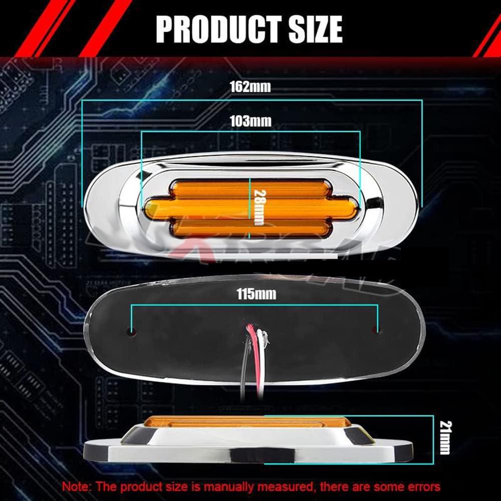20PCS LED Side Marker Light Trailer Clearance Light Trailer Lantern Chrome 12V 24V 16LED Trucks Indicator Tail Lights