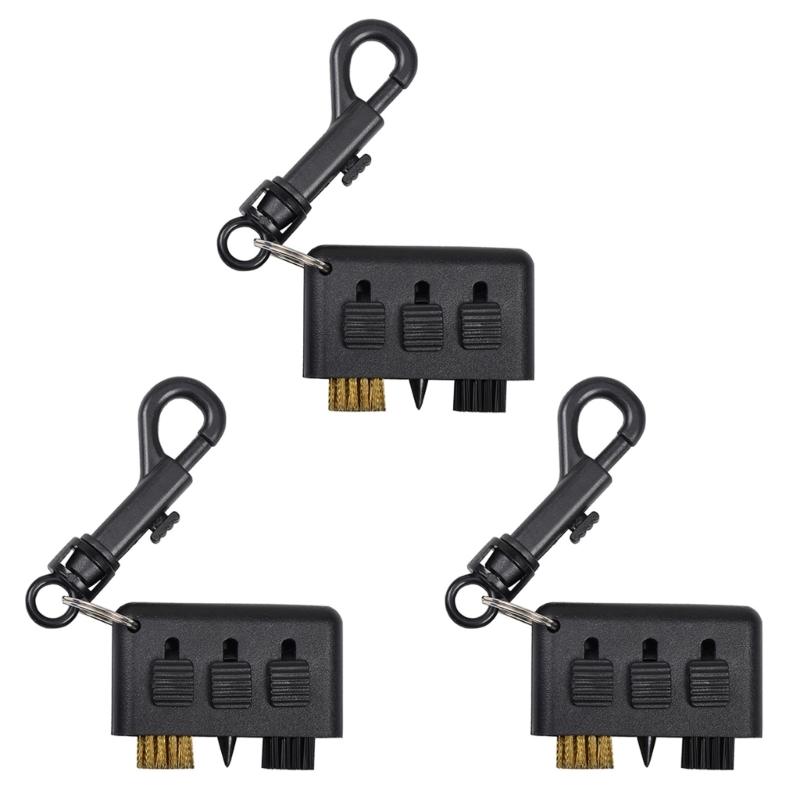3 in 1 Retractable Double Head Golf Cleaning Brush Golf Club Cleaner Golf Ball Grooves Clean Tool Putter Wedges Cleaner