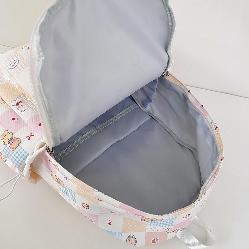 Schoolbag Gentle and Sweet Wind Soft Fufu Cartoon Printed Backpack Japanese Soft Cute Girl Summer Trip Cute Little Backpack