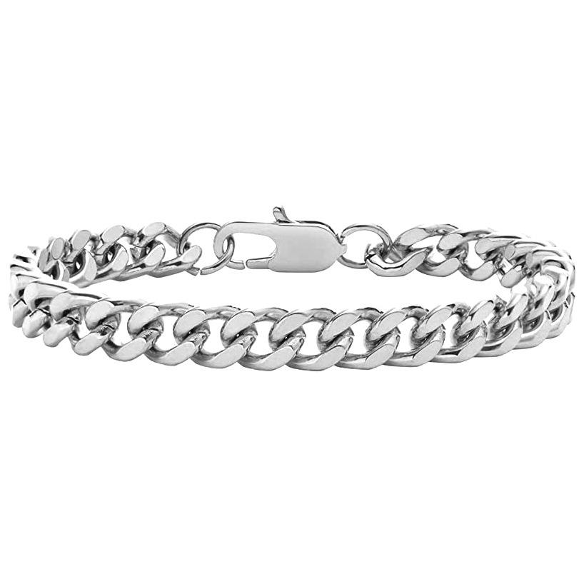 European & American Stainless Steel Cuban-Figaro Men's Bracelet Set - Gold Titanium