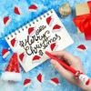 500pcs Red Christmas Santa Hat Stickers with Glittering - Laser-Cut Self-Adhesive Waterproof Decoration for Holiday Cards, Gifts, Party Decorations