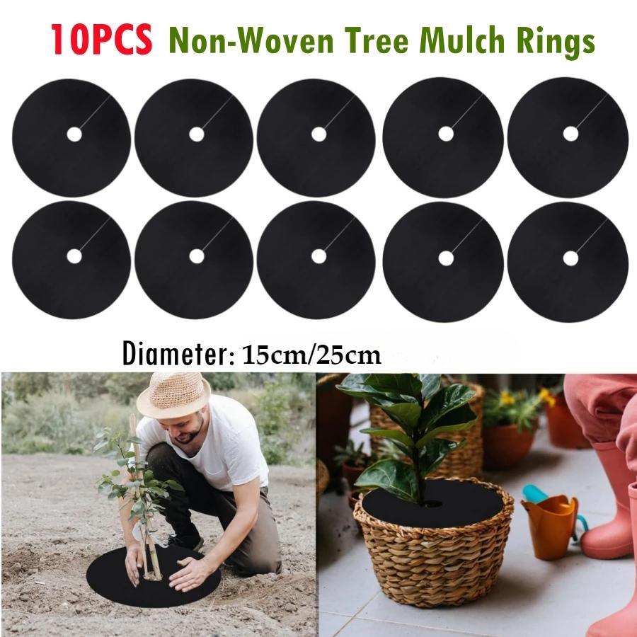 New Tree Protection Weed Mats Ecological Control Cloth Mulch Ring Round Weed Barrier Plant Cover for Indoor Outdoor Garden