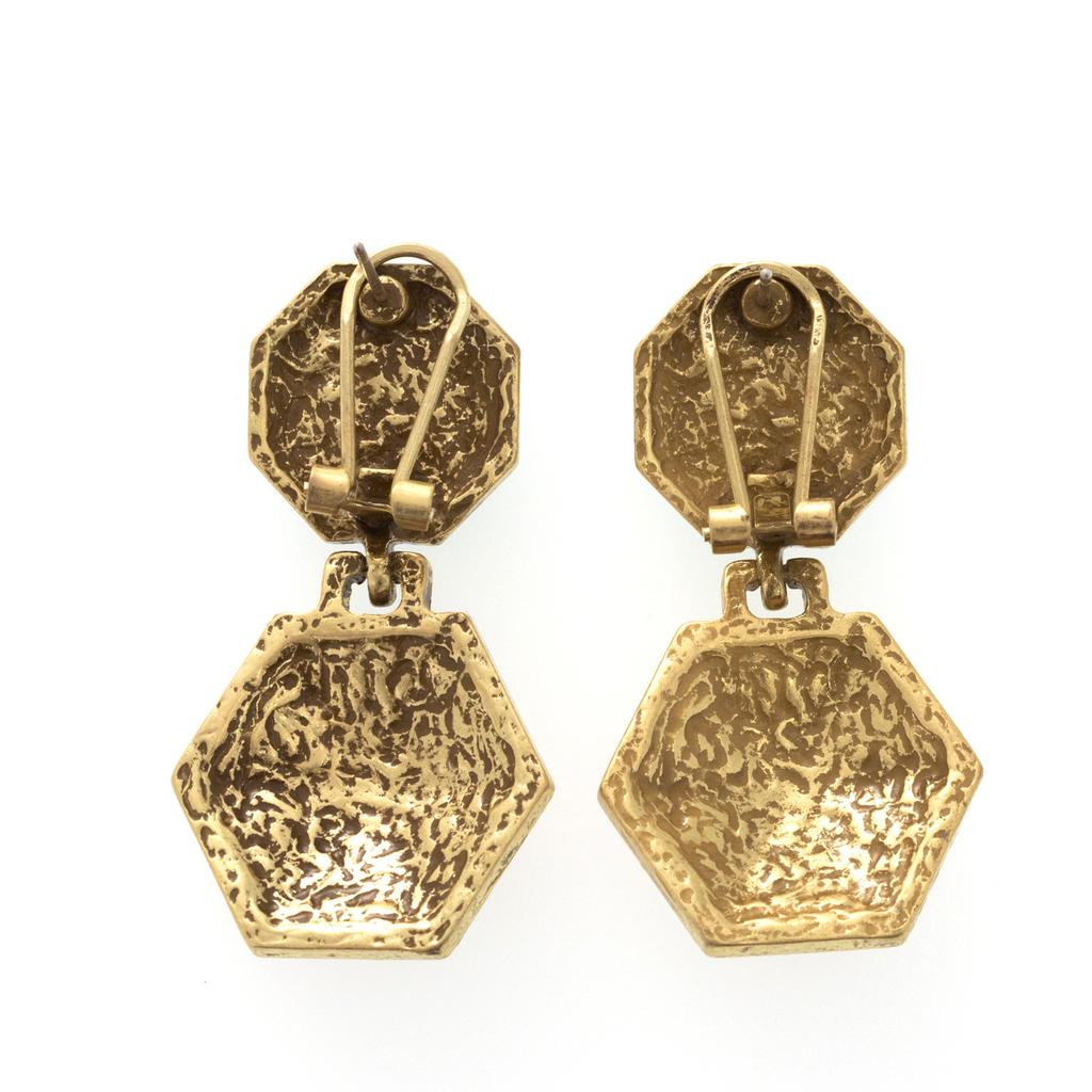 Natural Green Pine Earrings Silver Needle Inlay High Sense Geometric Versatile Internet Celebrity Women'S Jewelry New