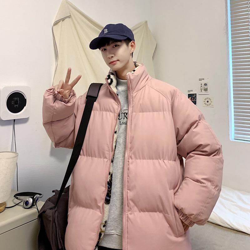 

Japanese Feather Rong Padded Clothing Men s Winter Trend Brand Padded Jacket Lamb Fleece Thickened Warm Padded Jacket Windproof Winter Jacket XXXXL розовый