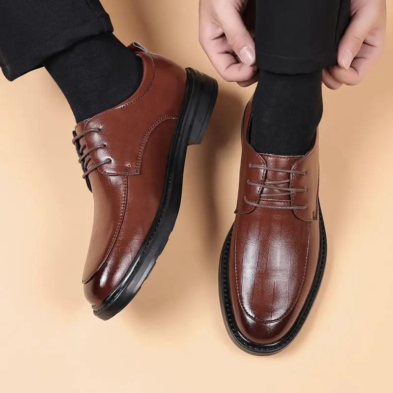 Fashion Office Leather Brogue Shoes for Men Lace Up In Promotion Adults Footwear Offer Man Casual Shoe Classic Original Common Designer